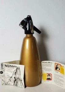 Vintage Sparklets Siphon Hostmaster Old Gold Made in England - Picture 1 of 8