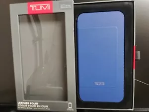 TUMI LEATHER FOLIO CASE FOR IPHONE 6 Plus and 6SPlus - BLUE - Picture 1 of 4