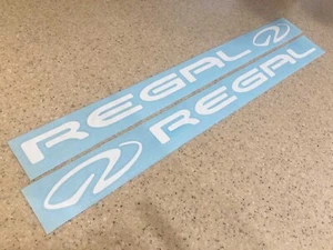 Regal Vintage Fishing Boat Decal 24" WHITE 2-PK FREE SHIP FREE Fish Decal - Picture 1 of 1