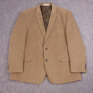 Chaps Corduroy Blazer 50R Beige Paisley Liner Cotton Sport Coat Jacket - Picture 1 of 11