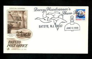 US Postal History States Related Duck Decoy Woodcarver's 1987 Batsto NJ DPO - Picture 1 of 3