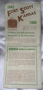 1842 - 1953 Fort Scott Kansas Fold Out Guide Historical Museums Railways Schools - Bild 1 von 4