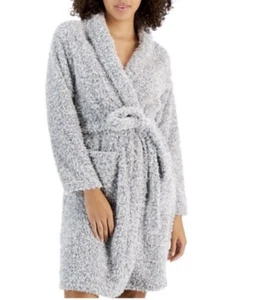 CHARTER CLUB Womens Super Soft Shaggy Fleece Robe Greystone XL/XXL NWT - Picture 1 of 11