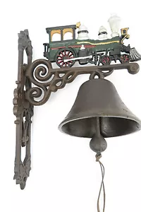 Campana Parete Campanello Porta Treno Locomotiva Vapore Metallo da Nave Giardino - Picture 1 of 3