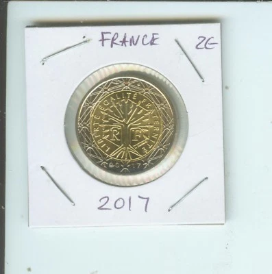 2017 年 2 欧元 2 欧元法国 2 欧元双金属硬币!!  美丽未流通高档 — 第 1/2 张图片
