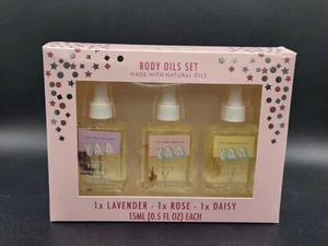 NEW 3 Piece Gift Set YAA Girl's Body Oils LAVENDER ROSE DAISY 1/2 Ounce Each - Picture 1 of 2