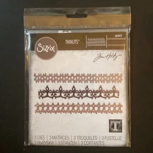 Sizzix Thinlits Tim Holtz 664413 Crochet 2 cutting Dies Mixed Media Home Decor - Picture 1 of 1
