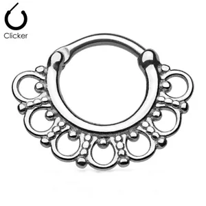 Septum Nase unverlierbar Clicker geschnürt 16 Stärke 5/16" Stahl - Bild 1 von 3