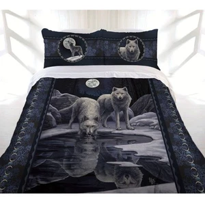 Lisa Parker Warrior Of Winter Wolves Quilt Doona Duvet Cover Set Double - Picture 1 of 1