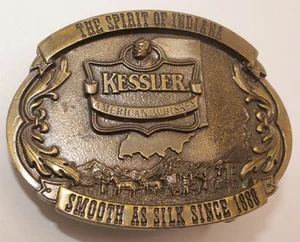 KESSLER FIBBIA CINTURA WHISKY AMERICANO LO SPIRITO DELL'INDIANA 3"x 2 1/4" - Foto 1 di 2