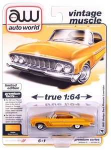 AUTO WORLD 1:64 1961 DODGE DART PHOENIX MANGO SMOOTHIE LOWRIDER AWSP195A 64512 A - Foto 1 di 5