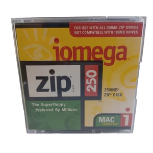 iomega ZIP 250MB 5 Disks Cases MAC Formatted Pack Drive Superfloppy - Afbeelding 1 van 3