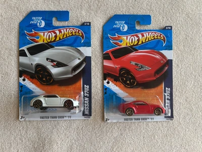 Nissan 370Z blanco y rojo Hot Wheels FASTER THAN EVER '11 #3/10 Foto 1 de 2