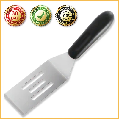 STAINLESS STEEL MINI SERVING SPATULA Slotted Turner Flipping Baking Cooking NEW - Image 1 of 4