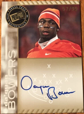 2011 Press Pass Autographs GOLD SP Da’Quan Bowers PPS-DB #’d 57/99 - Image 1 of 3