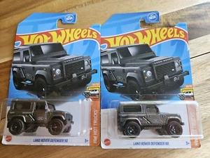 Menge 2 Hot Wheels HW Hot Trucks 10/10 Land Rover Defender 90 227/250 dunkelgrau - Bild 1 von 2