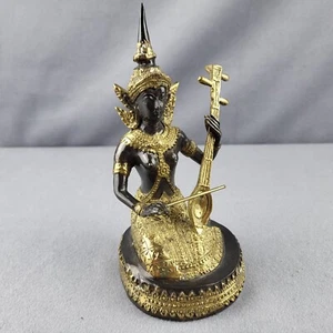 Gilt Bronze Thai Musician Statue Temple Player Handmade VINTAGE RARE - Picture 1 of 5