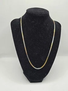 925 Sterling Silver Tricolor Marine Link Necklace 20" - Picture 1 of 7