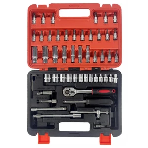 53Pcs Socket Set Car Repair Tool Ratchet Torque Wrench Kit 1/4" Drive with Case - Picture 1 of 18
