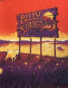 Póster Billy Strings Portland Maine 2021 gira de conciertos Barry Blankenship 73/300 - Imagen 1 de 1