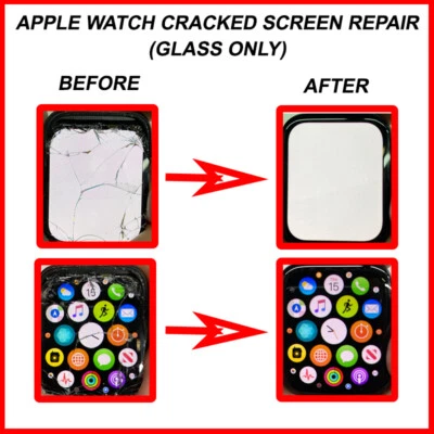 Apple Watch Series 4 5 SE 6 - Reparación de vidrio de pantalla OEM VIDRIO GARANTÍA DE POR VIDA Foto 1 de 4