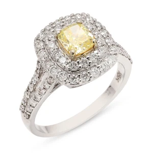 Anillo de compromiso de diamantes naturales para mujer en oro blanco de 18k - Imagen 1 de 6
