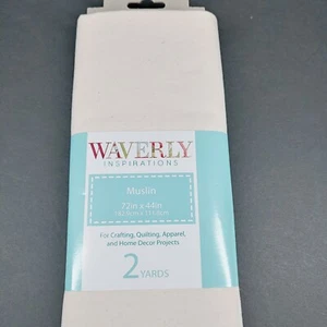 Tessuto Mussola Cotone Non Sbiancato Waverly Bella Qualità 2 Iarde x 44" Larghezza - Foto 1 di 6