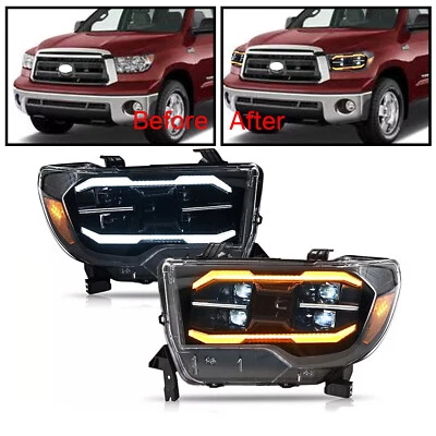 Fit 2007-2013 Toyota Tundra/2008-2021 Sequoia Projector LED Headlight Left&Right Foto 1 de 4