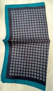100% Cotton Pocket Square. Made In Italy. Hand Rolled Edges. - Picture 1 of 2