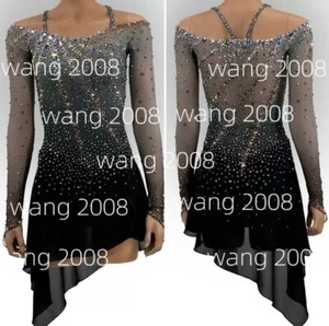 ice figure skating competition dress Gymnastics costume Dress gray dyeing - Picture 1 of 6