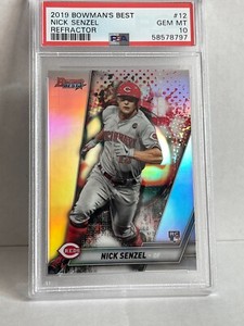 2019 Bowman's Best Refractor #12 Nick Senzel Reds RC Rookie PSA 10 GEM MINT
