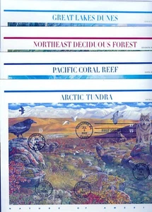 US 3802,3831,3899,4352 Pacific Coral, Forest, Great Lakes, Arctic, Set/4 FDC - Picture 1 of 5