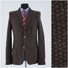 Mens Italian Knitted Sport Coat 38R Us Size Gran Sasso Brown Wool Blazer Jacket