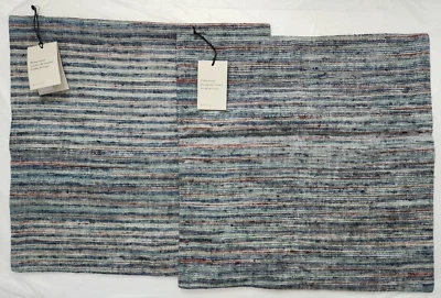 West Elm Elemental Silk 2 fundas de almohada 20" x 20" gasolina multicolor Foto 1 de 2