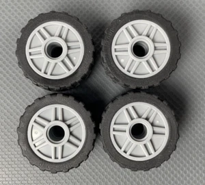 LEGO LBG Wheels 18mm x 14mm Pin Hole Black 24x14 Tires Shallow Tread Band (x4) - Picture 1 of 6