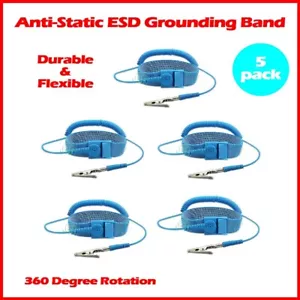 5 x Anti-Static WristBand Strap ESD Grounding Wrist Strap Prevents Static Build - Picture 1 of 9