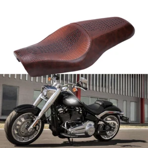 Alligator Motorcycle Driver Passenger Saddle 2Up Seat For Harley Davidson Fatboy - Picture 1 of 12