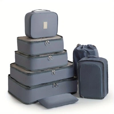 8Pcs Travel Storage Bags Set Luggage Packing Cubes Organizer with Multiple Color - Image 1 of 4