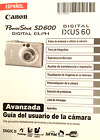 Canon Powershot SD600 Digital ELPH IXUS 60 Camera Spanish Instruction User Guide