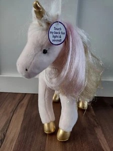 Douglas Unicorn Plush Pink Gold Interactive Lights Up Sound Stuffed Animal Works - Picture 1 of 12
