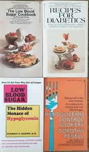 Lot 4 Diabetes Blood Sugar Hypoglycemia Diet Health Recipes Paperback Vintage   - Picture 1 of 2