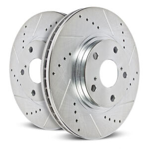 Power Stop Brake Rotors For Chevy Caprice 1971-1976 Front Drilled & Slotted Pair