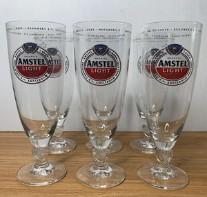 Amstel Light, Stemmed Beer Glass With Gold Rim. Holland (33cl each) Lot of 6 - Bild 1 von 6