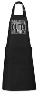 Straight Outta Hill Valley Grillschürze Kochschürze Back To The Car Future Fun - Picture 1 of 1