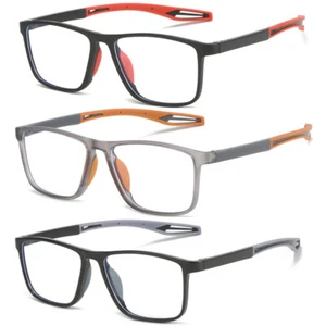 3PK Men Myopia Glasses Nearsighted TR Frame Outdoor Sport Eyeglass Frames New - Picture 1 of 20