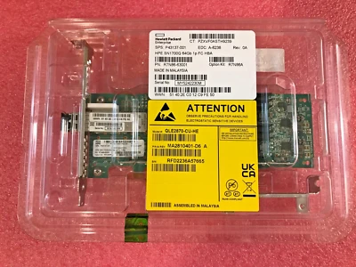 QLE2870-CU-HE HPE SN1700Q 64Gb 1P FC HBA W/SFP,P43137- 001 R7N86-63001 R7N86A - Image 1 of 4