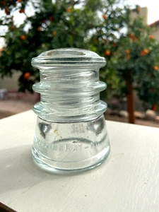 Vintage Hemingray No 10 Klarglas 28-8. Draht Isolator Telefon 3" schönes Glas - Bild 1 von 5