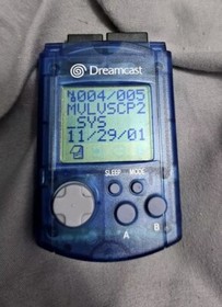 SEGA Dreamcast Blue Visual Memory Unit VMU HKT-7000 Tested & Works New Battery 