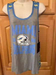 NWT NFL Team Apparel Women's MIAMI DOLPHINS Tank Top, Mesh Back, Size Large - Picture 1 of 6