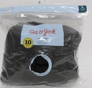 Kids Youth Cat & Jack Basic Ankle Socks 10 Pair - Medium Shoe Size 9-2 1/2 - Picture 1 of 6